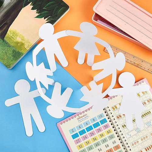 Miniatura 4 de Fuutreo 108 piezas de recortes de papel en forma de personas de 5.9 x 4.5 pulgadas, recortes de formas de papel de construcción multicultural,