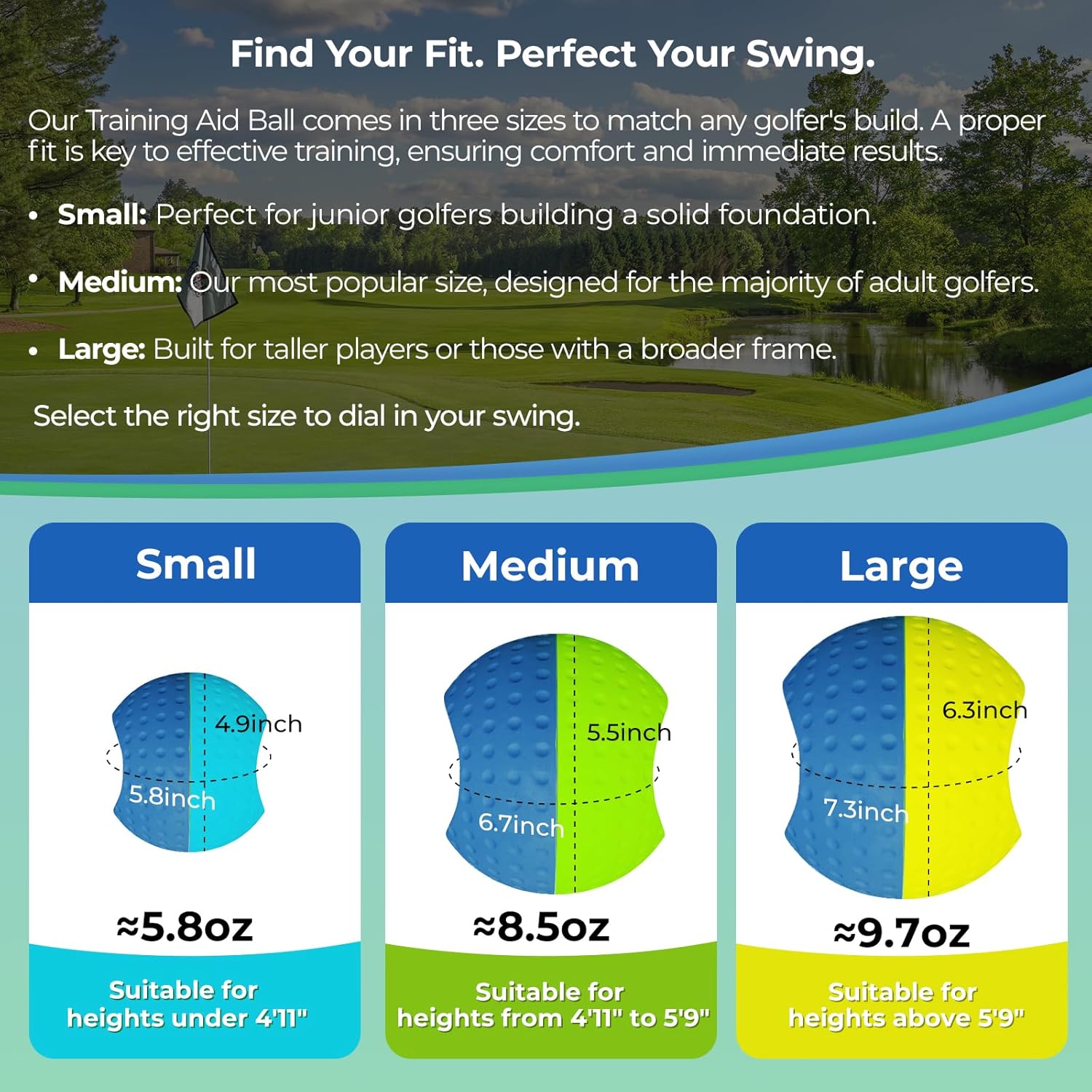 Golf Training Aid Ball for Impact Precision & Consistent Swings - Master Body Connection to Fix Slicing, Scooping & Chicken Wing | Simple and Effective Golf Training Tool