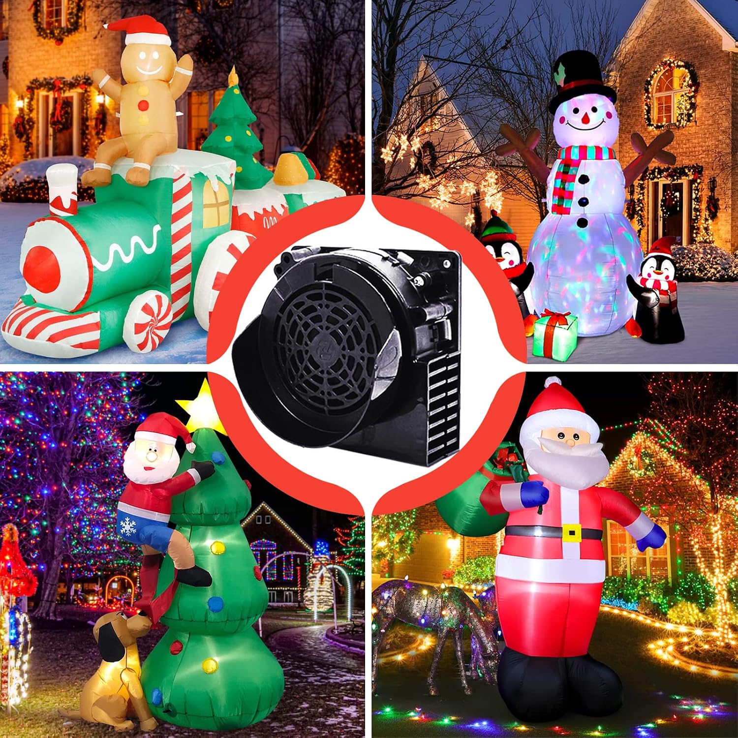 Replacement Inflatable Fan Replacement, 1.5A Adapter for Christmas HalloweenYard Inflatables Blow Up Outdoor Inflatable Holiday Easter 1A Fan Blower 1.5A Adapter