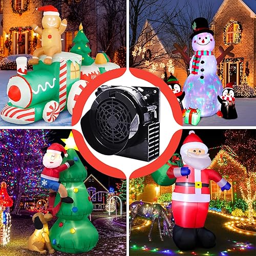 Miniatura 4 de Soplador de aire de repuesto 1A para inflables de Navidad, inflable de patio de Navidad, decoraciones inflables de patio de vacaciones al aire