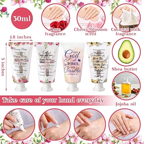 Miniatura 2 de Sacubee Paquete de 72 cremas cristianas de manos para mujeres, loción de manos de tamaño de viaje para manos secas agrietadas, loción de manos con