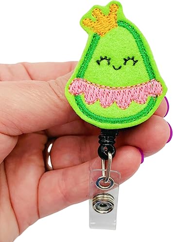 Miniatura 2 de Carrete de insignia de princesa de aguacate, soporte retráctil para identificación de reina de frutas, clip para etiqueta de nombre de bailarina