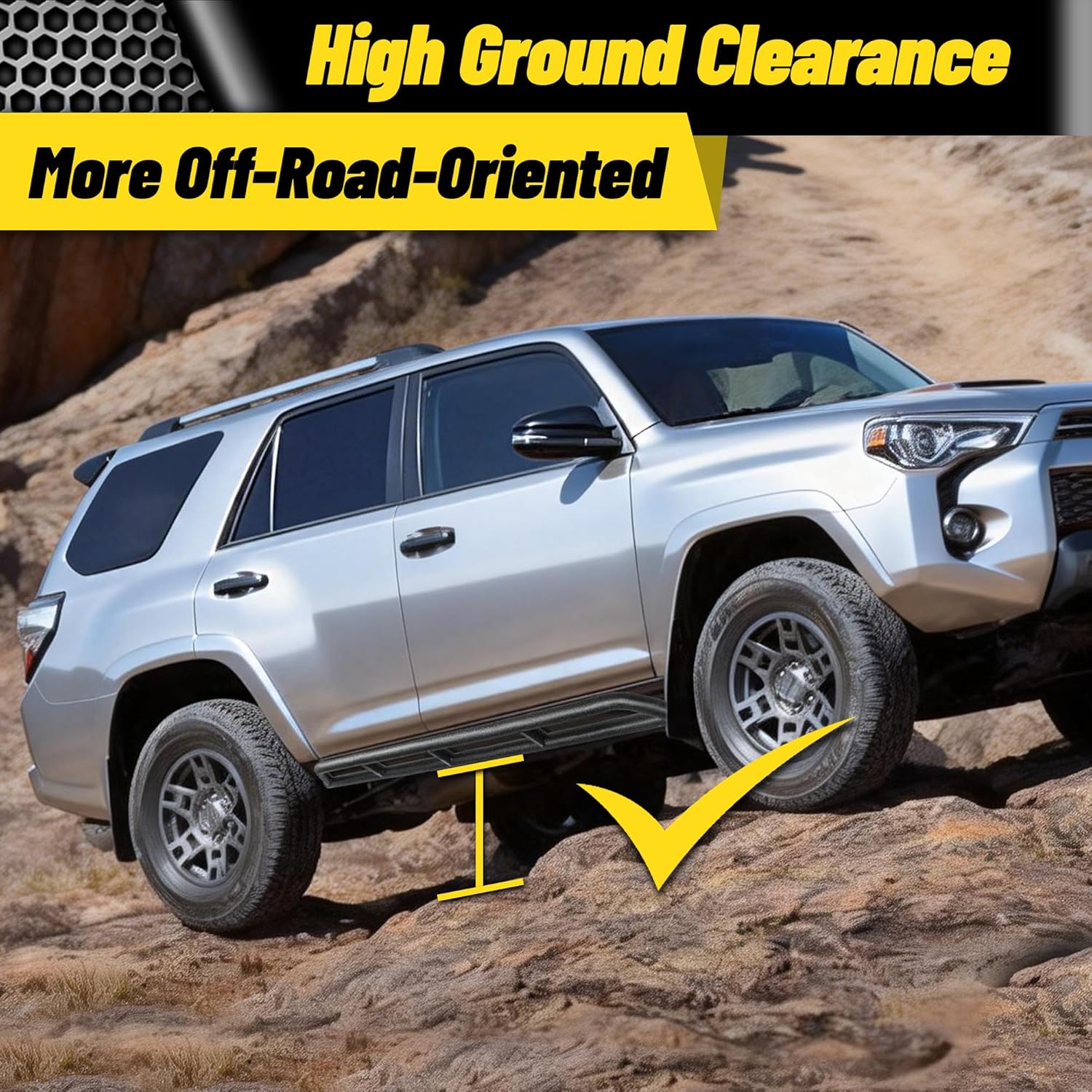 MONOKING Rock Sliders Rocker Gurad Nerf Bars for 2010-2024 Toyota 4Runner 5th Gen Steel Tubing Carbon Steel Tubing Rail Side Steps