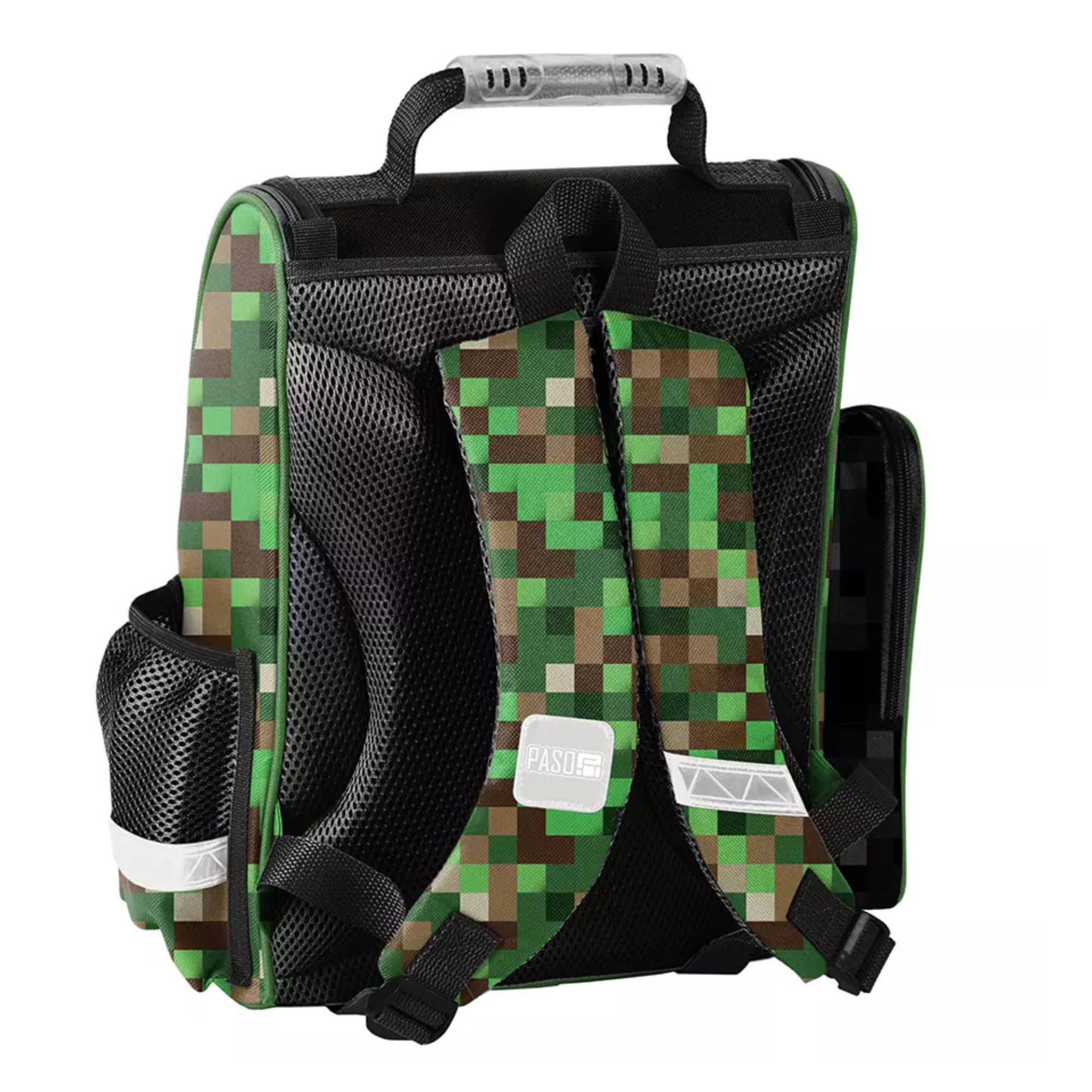 PASO- Schulranzen für Jungen und Mädchen, 4/6/8/15er-Set - Schul-Rucksack für Kinder mit Federmäppchen - Schuhbeutel und Hausaufgabenheft - Game Motiv- 1-3 Klasse
