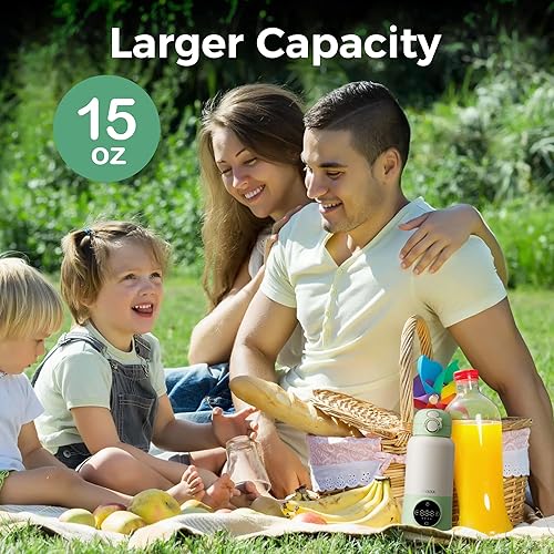 Miniatura 6 de Calentador de biberones portátil para viajes, calentador de biberones de 15 onzas con calentamiento rápido, batería de 12000 mAh y cargador rápido,