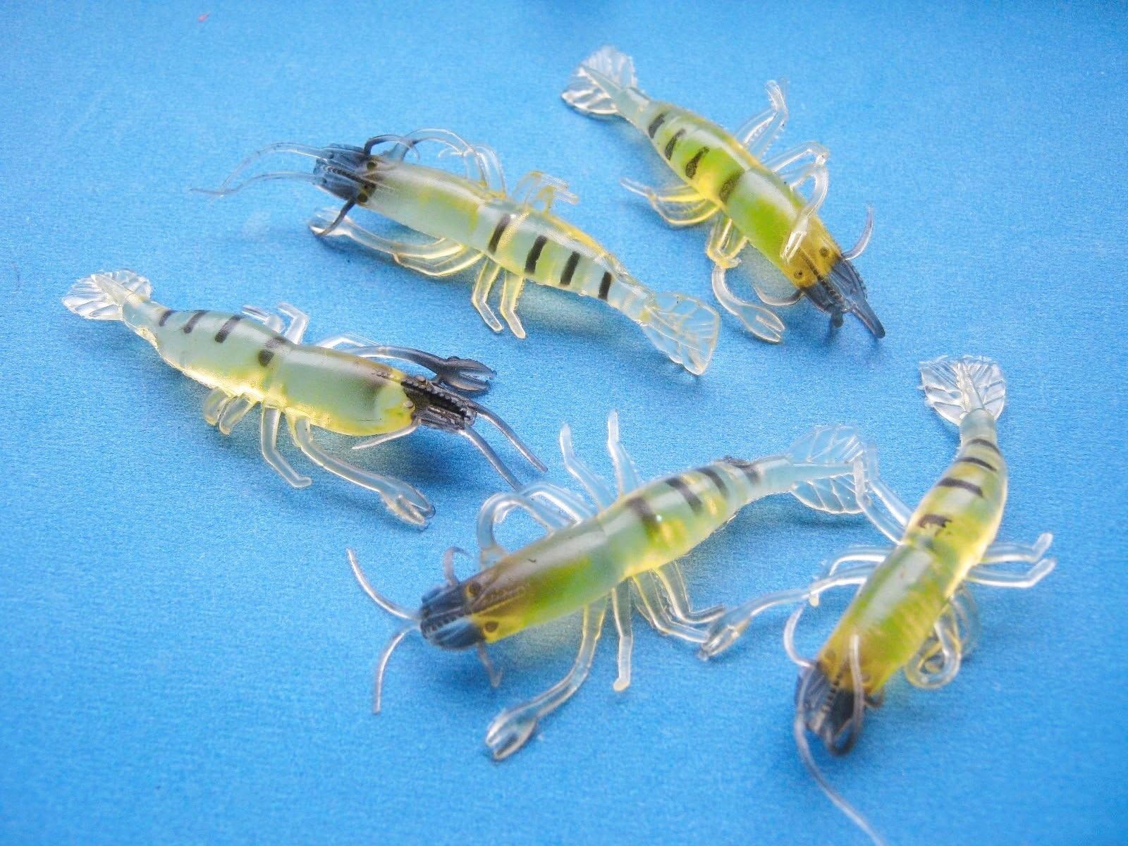 5 x Artificial Soft Jelly Shrimp Lures, Bait - Sea Fishing