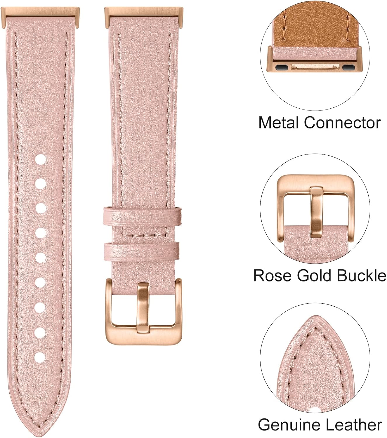 Maledan 2-Pack Charger and Soft Pink Grain Leather Bands Compatible with Fitbit Versa 3 and Fitbit Sense Smartwatch : Cell Phones & Accessories