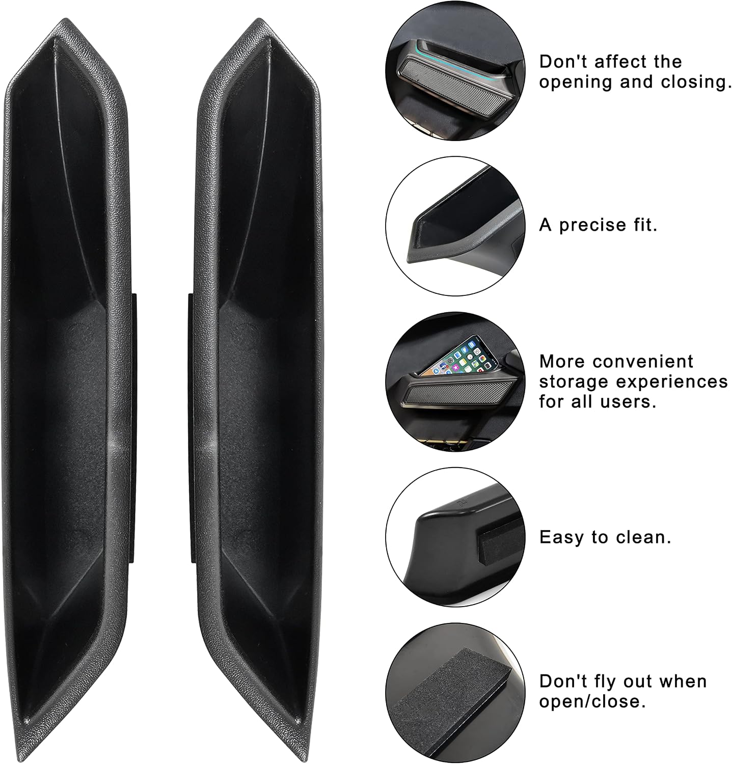 Handle Storage Box for Bronco 21-24, Side Door Storage Box Container Interior Glove Organizer Tray Armrest Insert for Ford Bronco 2 Door 2021-2024 Accessories (2 pcs)