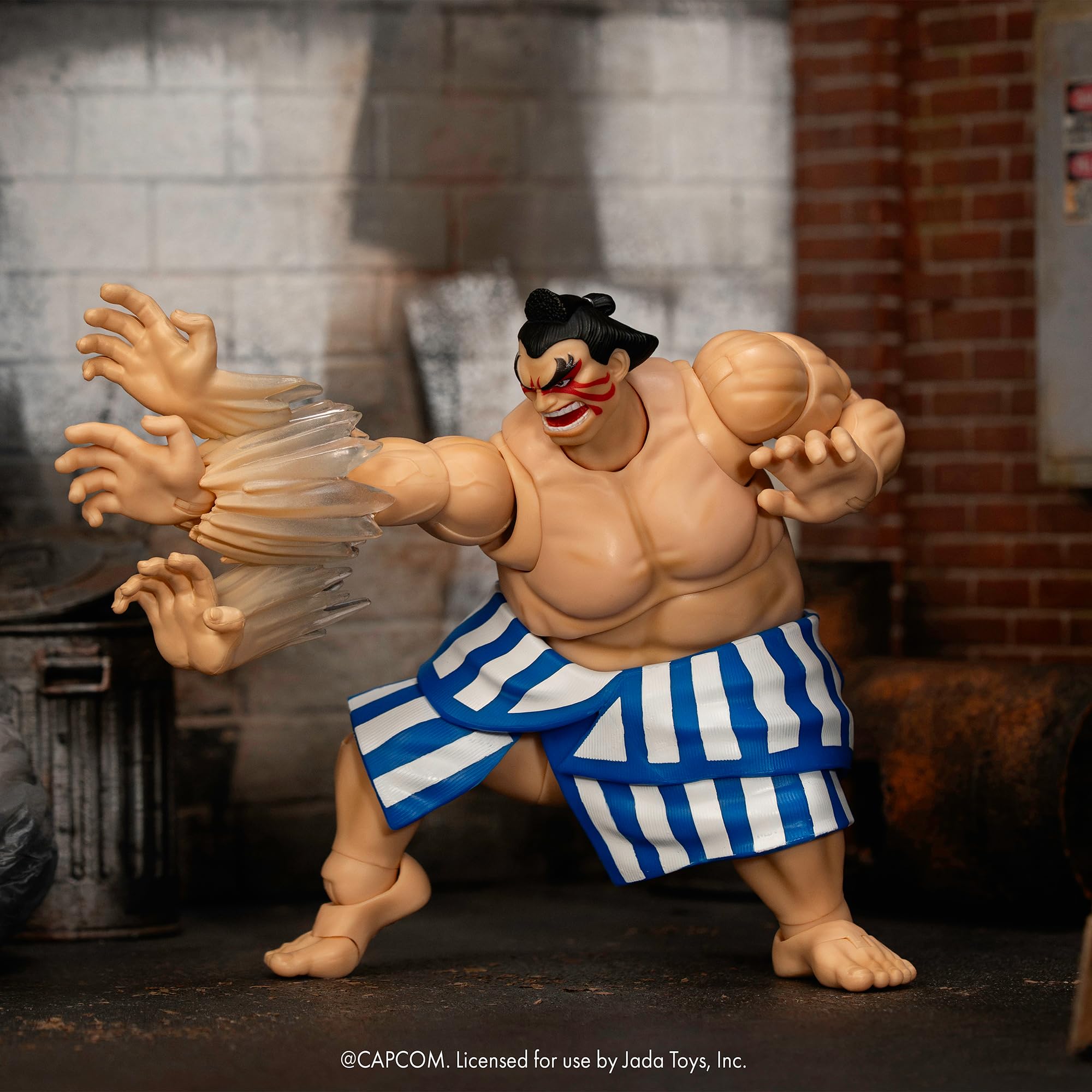 Jada Toys Street Fighter figurka E. Honda (16 cm) - ruchoma figurka kolekcjonerska i akcji z Street Fighter 2: The Final Challengers, z alternatywną głową, rękami i akcesoriami, od 13 lat