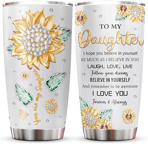 Vasos de regalo para hija de mamápapá 20 onzas regalos para hija de madre o padre taza de café para hija regalo para hija o hija