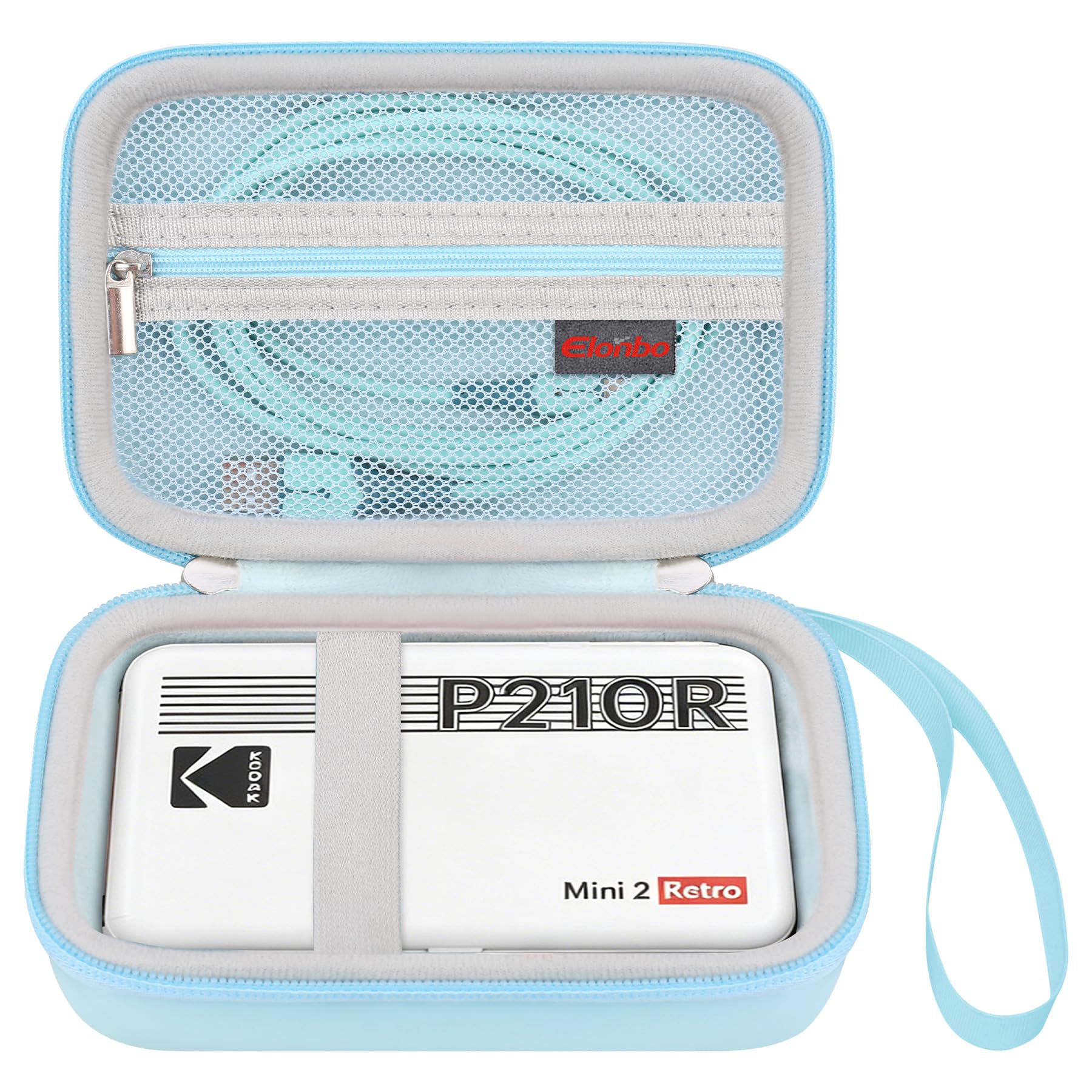 Elonbo Carrying Case for KODAK Mini 2 Retro 2x3” P210R 4PASS Portable Photo Printer/Kodak Mini Shot 2 Retro C210R 4PASS 2-in-1 Instant Digital Camera, Mesh Bag fits Film Cartridge Photo Paper, Blue+
