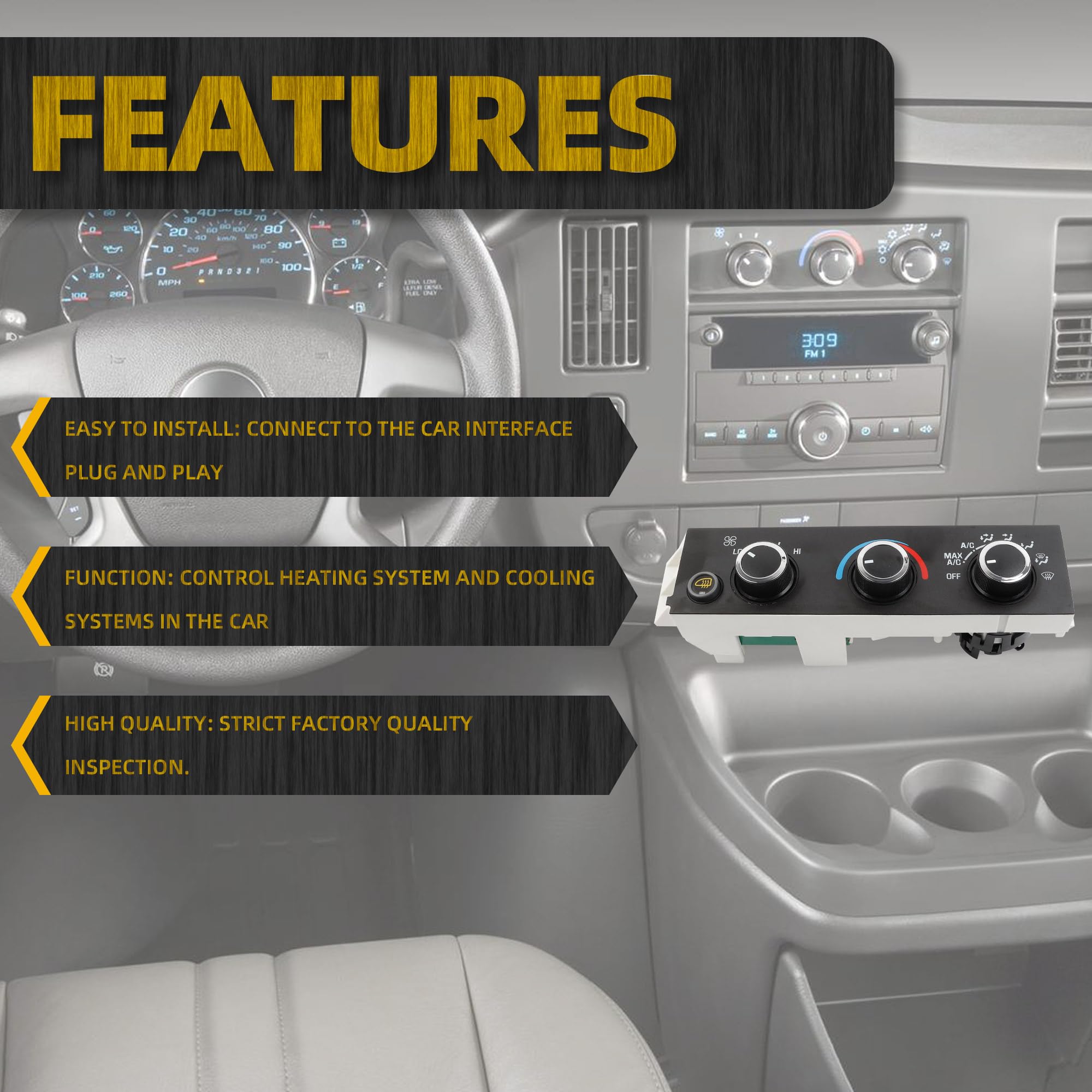 ECCPP 15858579 A/C Climate Control Module AC Heater Climate Control Panel Switch 2001-2007 For Chevrolet Express 1500 For 2001-2007 For GMC Savana 3500 - View #5