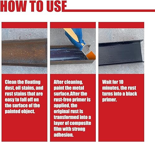 Miniatura 7 de Renovador de óxido, convertidor de óxido para metal, agente de conversión de óxido de 10.58 oz, convertidor de eliminación de óxido, pintura