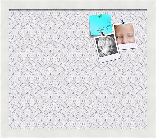 Miniatura 273 de PinPix Tablero de anuncios de corcho de 12 x 12 pulgadas. Este tablero decorativo enmarcado viene con diseño de círculos B W y un marco blanco