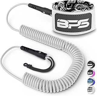 BPS New Zealand ‘Ultralite’ Coil SUP Leash Paddleboard Ankle Leash, 10 ft Coiled Legrope Strap