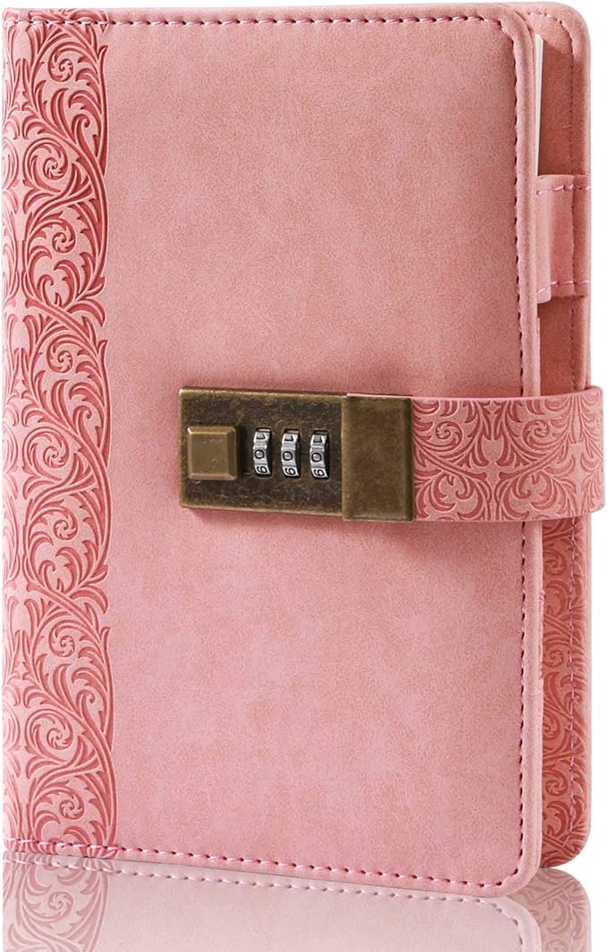CAGIE Locking Journal for Adults Small Leather Binder