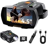 Amazon product image of Night Vision Goggles Binoculars for Adults: 4K Night Vision Binoculars with 4.5" HD Screen, 10X Digital Zoom, 7-Level IR, 5000mAh Battery & 32GB Card for Hunting, Camping, Wildlife