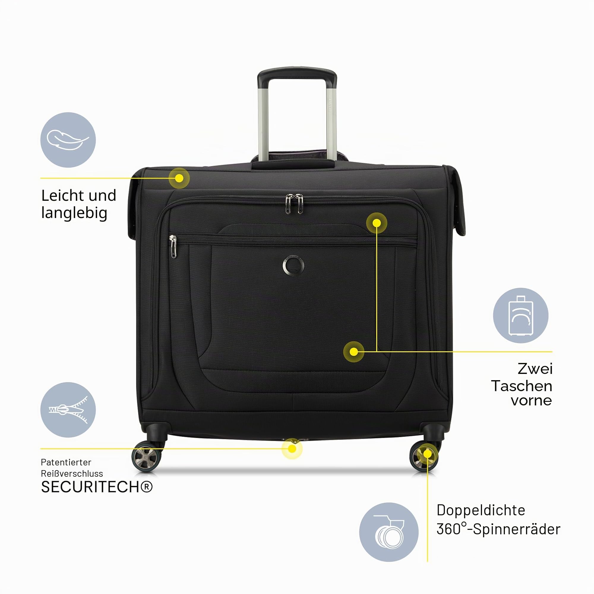 DELSEY Paris Helium DLX Carryon Kleidersack mit Spinnrollen
