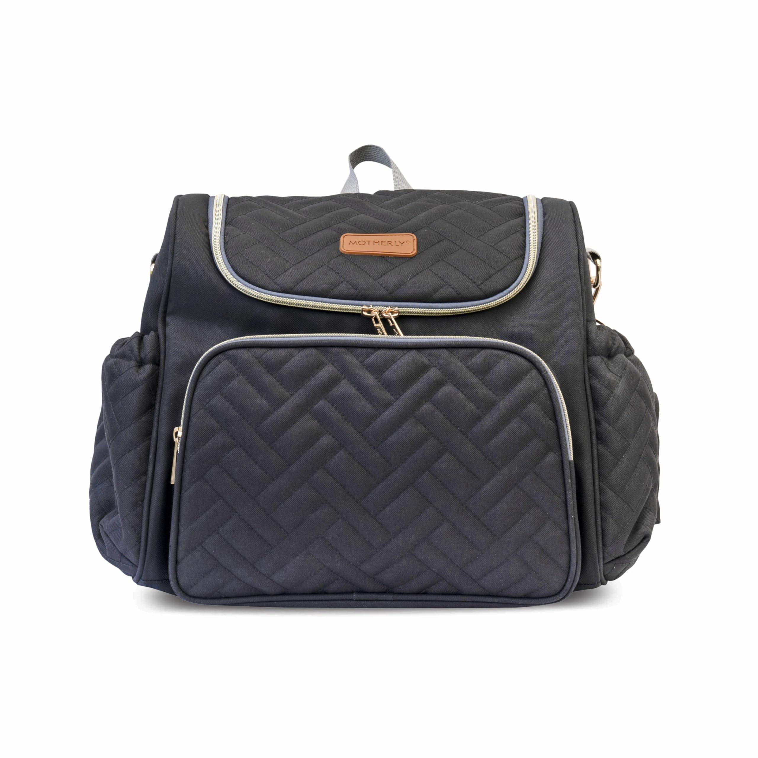 Motherly Diaper Quilted Diaper Bag for Mothers for Travel with Changing Mat - Spacious Diaper Bags for Mom | Baby Bag with Multi-Pocket Design | Maternity Bags for Mother and Baby (Black)-picture-19