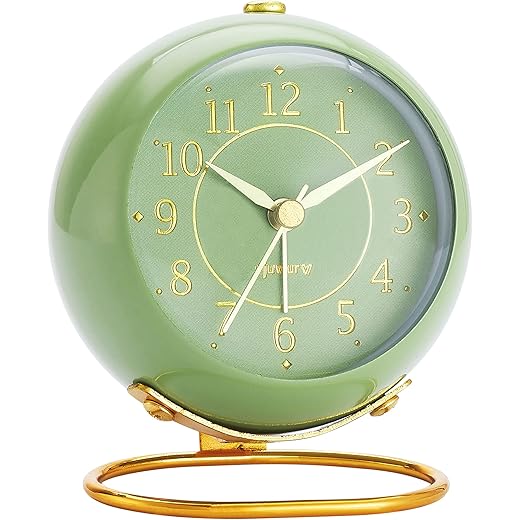 Metal Retro Olive-Green Bedside Clock