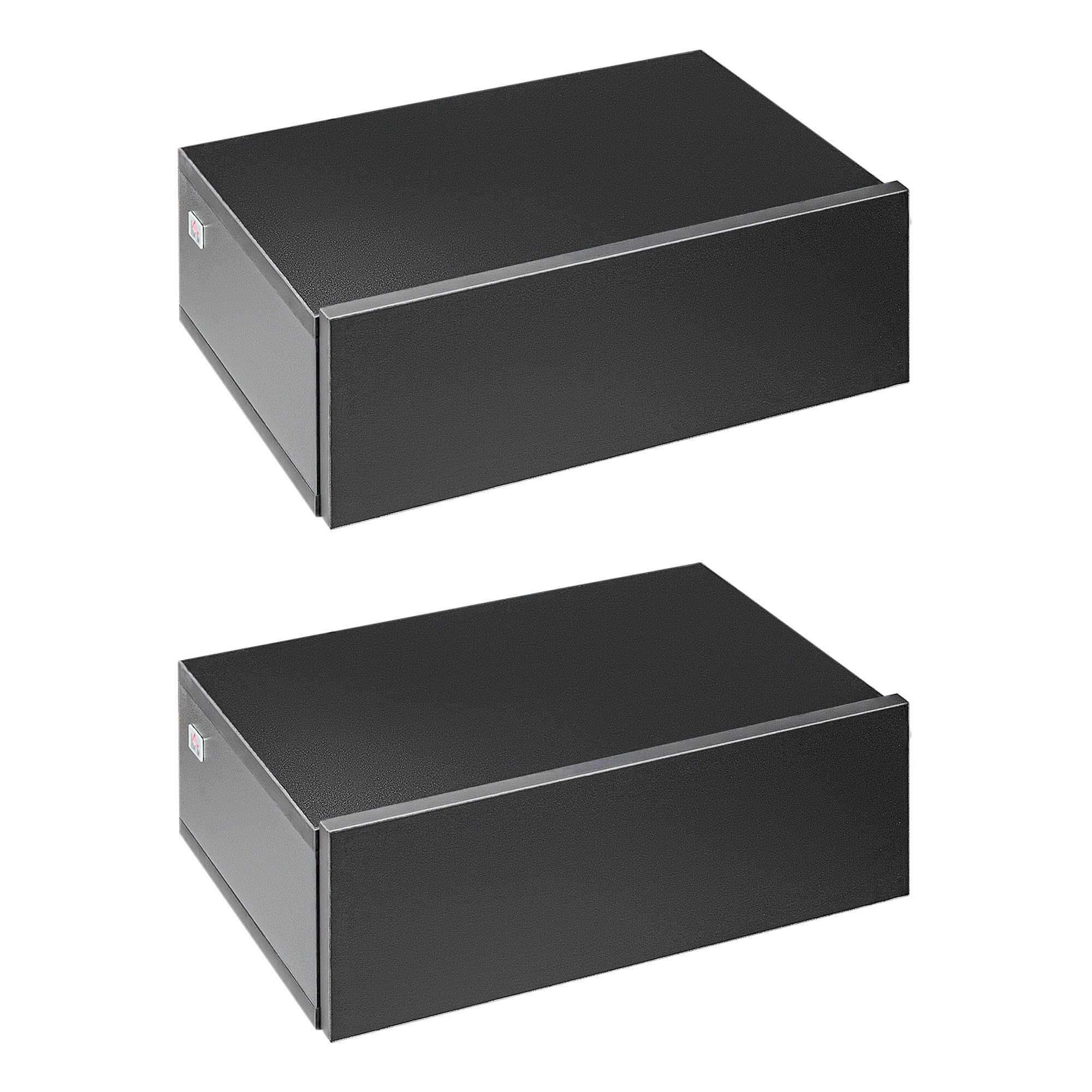 HOMCOM Set 2 Comodini Sospesi con Cassetti, Comodini Camera da Letto in Truciolato, Stile Moderno, 40x30x15 cm, Nero