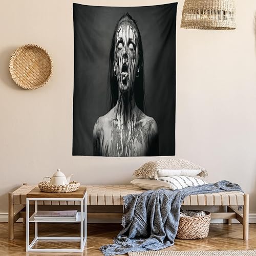 Miniatura 145 de Ambesonne Tapiz gótico, patio con hiedra encantada en la puerta antigua al bosque, colgante de pared ancho para dormitorio, sala de estar, 2-Verde