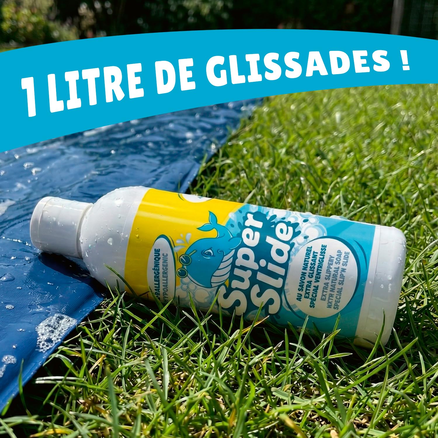 Original Cup Super Slide - Pack Savon Naturel Extra Glissant 1L - Spécial Ventriglisse - Savon Naturel - Fabriqué en France - Hypoallergénique - Jeu Eau Plein Air - Tapis de Glisse
