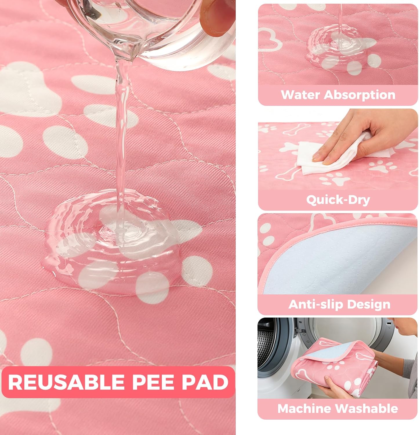 Homimp Portable Pet Playpen for Indoor Cats & Puppies, Foldable Dog Playpen Outdoor Tent Crate Cage with Pee Pad & Carry Bag, Pet Crate with Mesh Sides for Small Animals Travel, Pink S