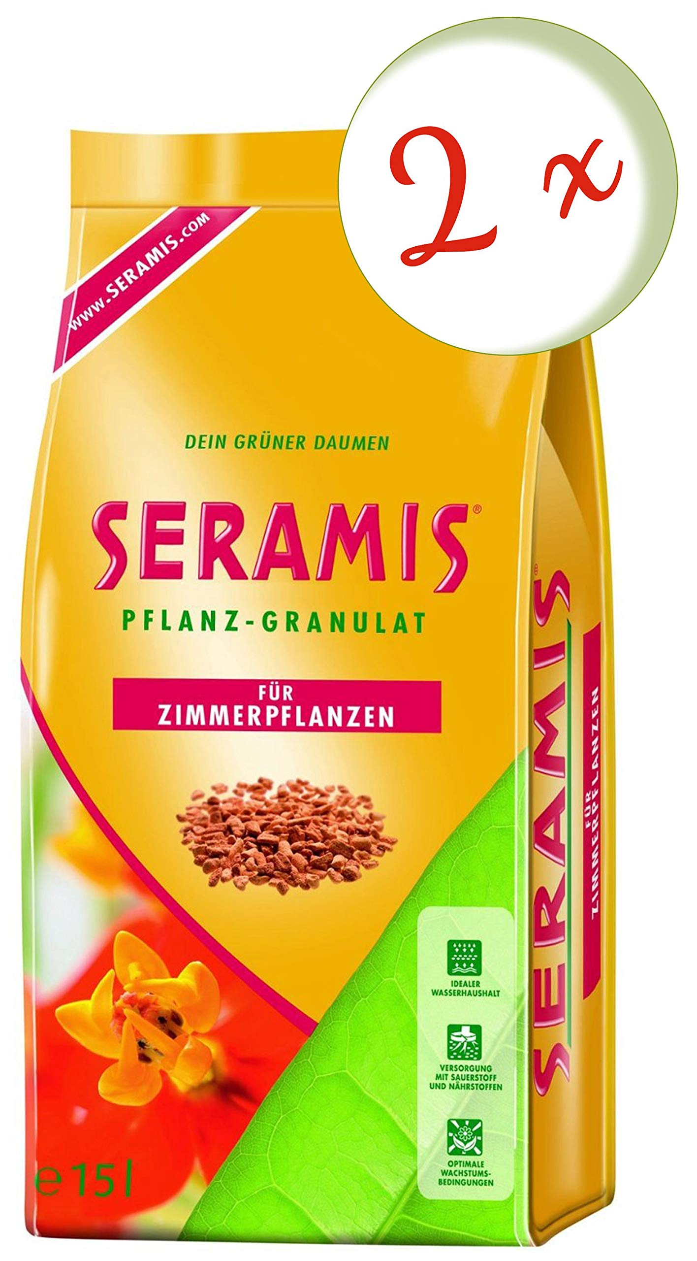 Set risparmio: 2 x Seramis® granuli per piante da interni, 15 litri + omaggio Oleanderhof Flyer