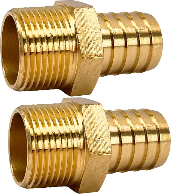 2PCS 1 Brass Hose Barb x 1 NPT Male Adapter by CX WONDERLAND