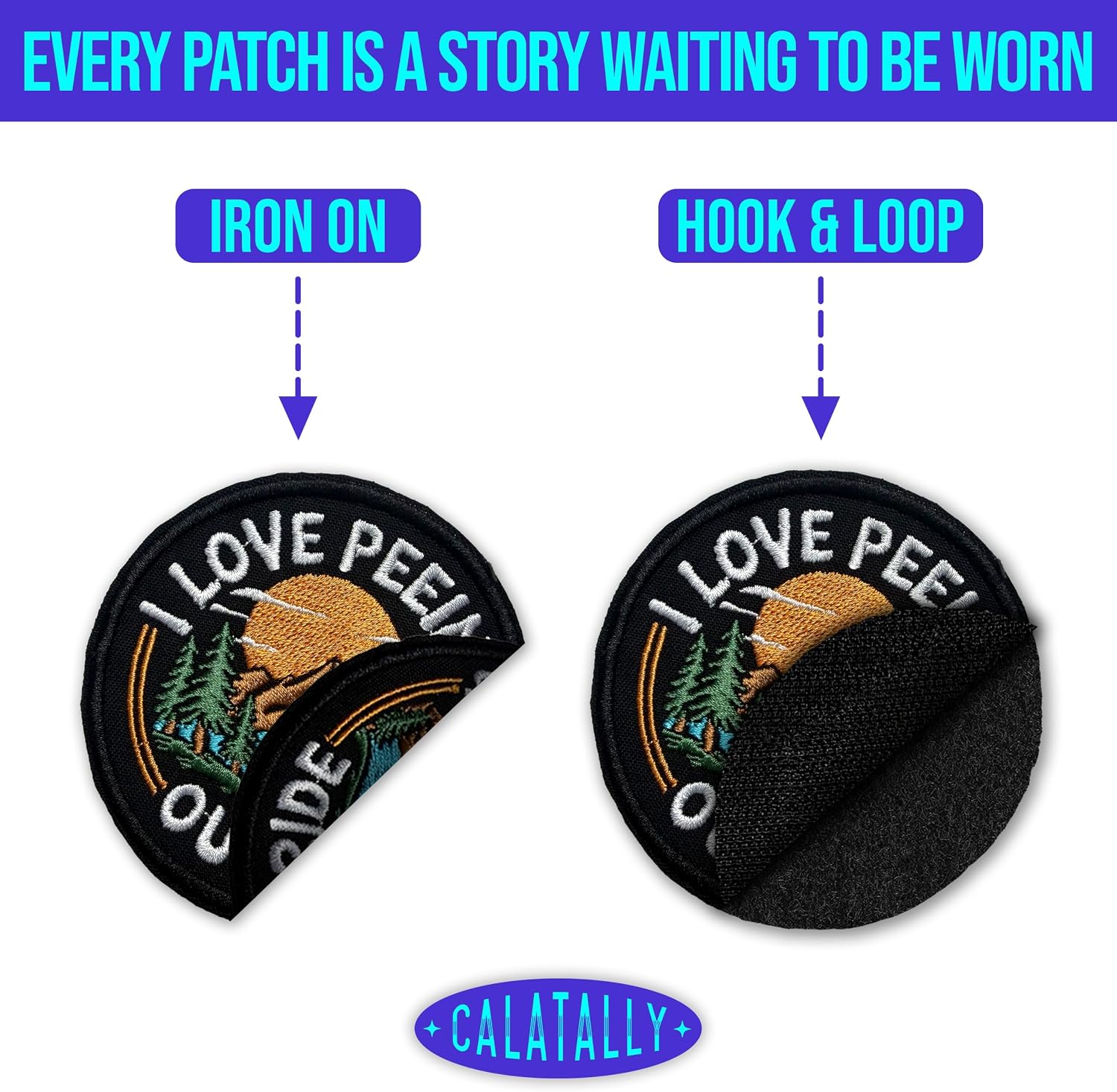 I Love Peeing Outside Patch Outdoor Nature Lover Camping Hiking Adventure Embroidered Hook and Loop Patch for Military Style Gear 3 Inches for Backpack Vest Hat Dog Harness Gifts for Mom Dad image 4