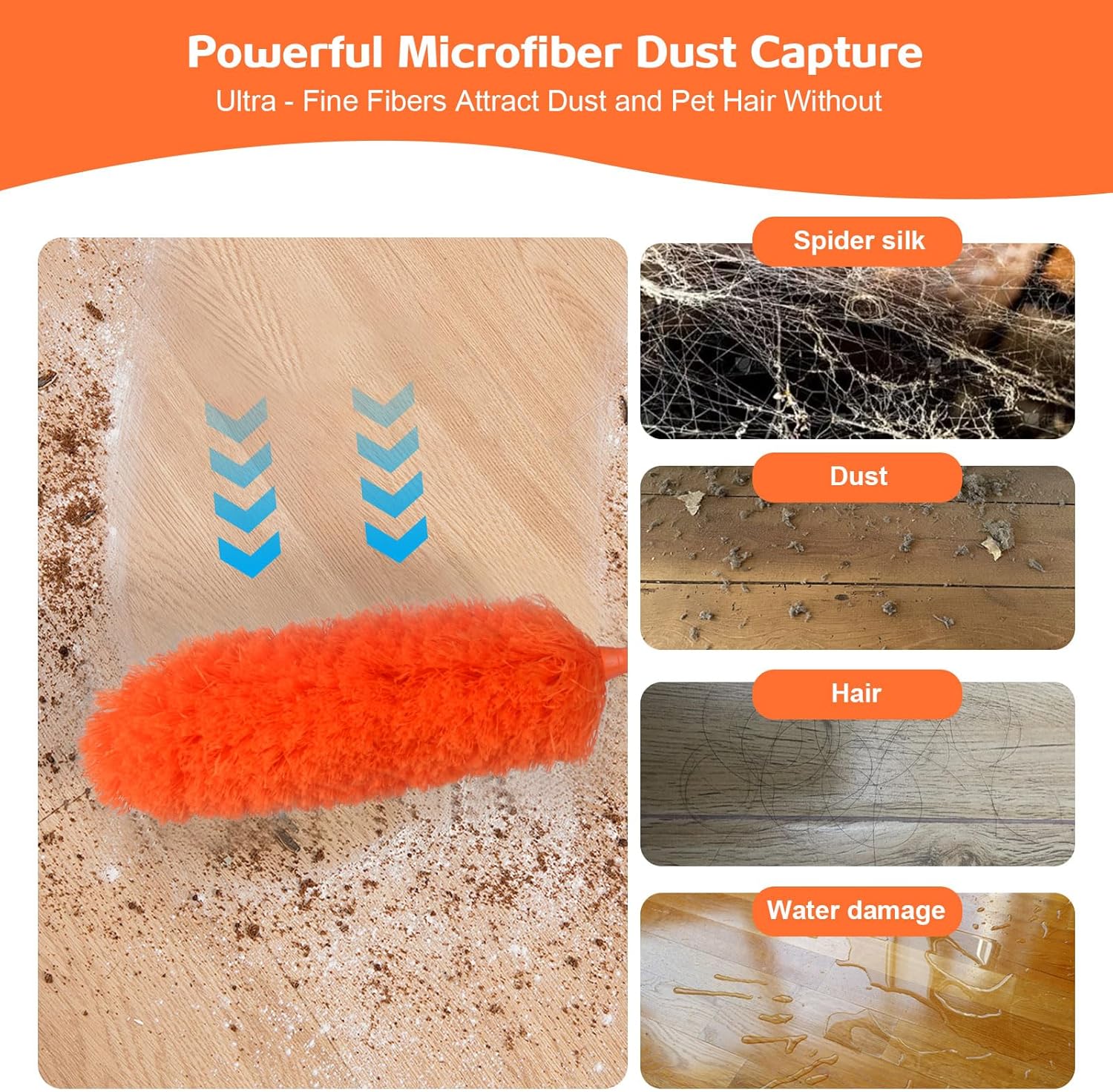 Microfiber Feather Duster Extendable Duster '' to 100'' Telescoping
