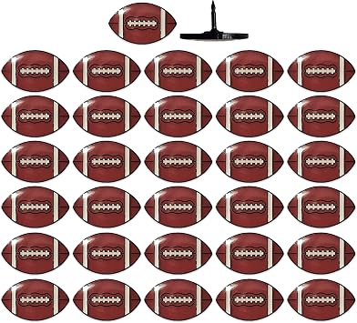 Football Push Pins, for Cork Board, Maps, or Lapel Pin Use, Designed in The USA, Football Pins, Set of 32