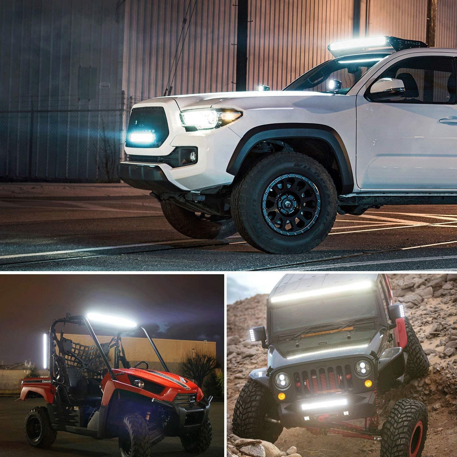 SKYWORLD dodatkowy reflektor LED, dwurzędowy, wodoszczelny, 45 cm, 108 W, reflektor Combo offroad do 4x4, ciężarowek, SUV, traktorów, offroadowe oświetlenie robocze 12 V, 24 V