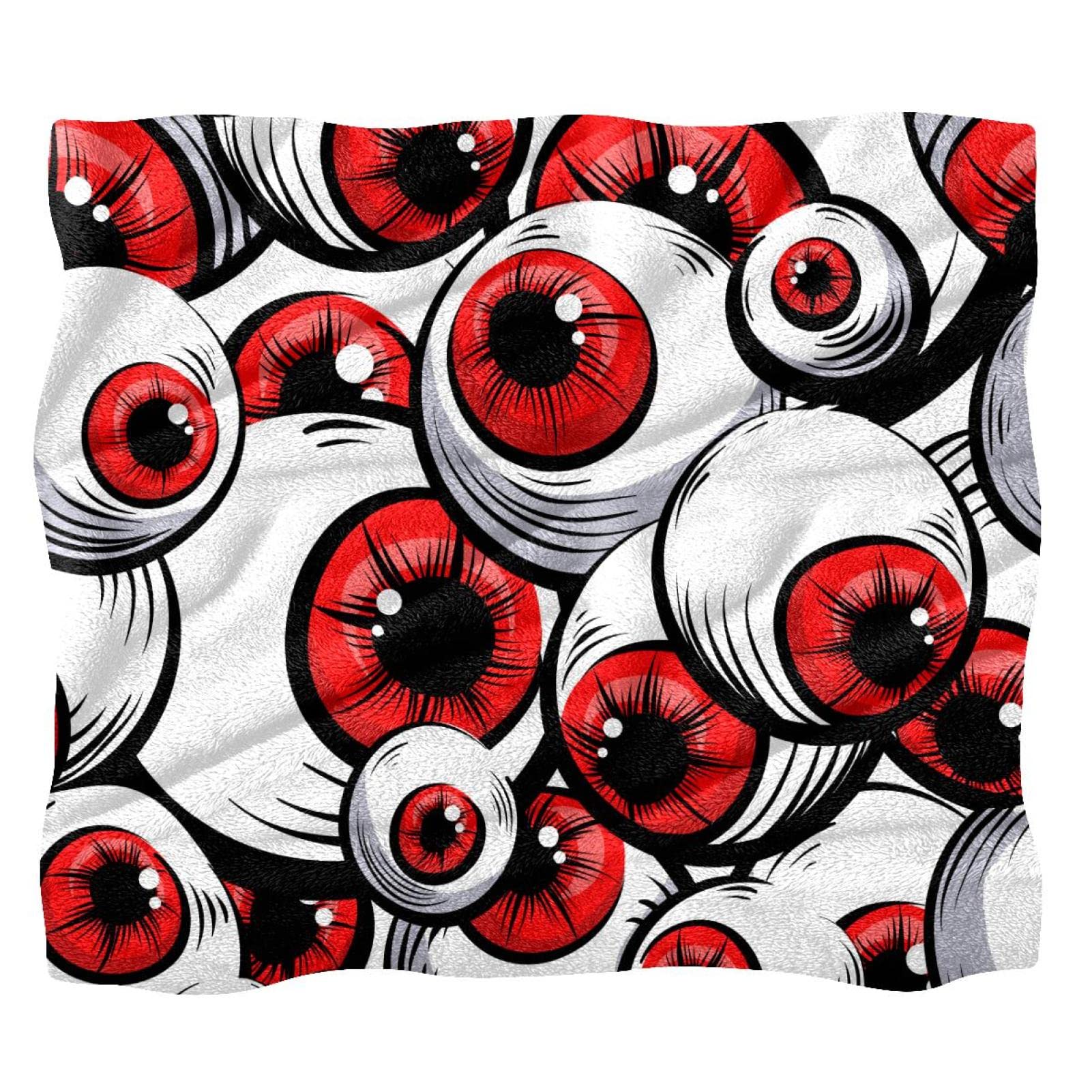 Plaid polaire doux yeux effrayants pour soirée cinéma