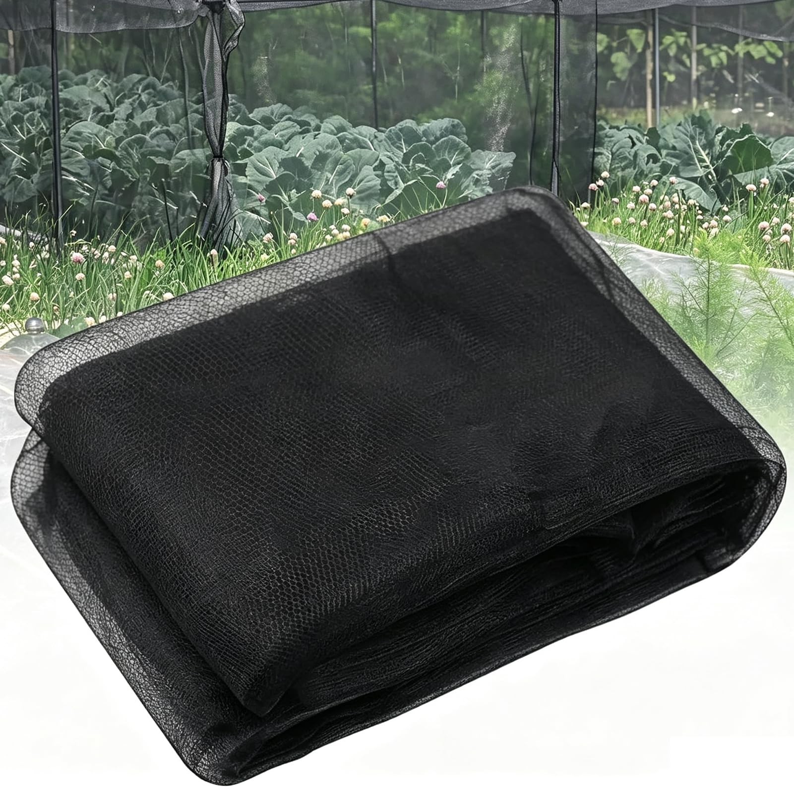 Generico Rete Protettiva Antigrandine Per Giardini, Rete Ombreggiante Maglia Fine 5mm Tessuto A Maglia Anti Insetti, Riutilizzabile Ritagliabile Per Frutta Verdura E Piante,Nero,6x50m