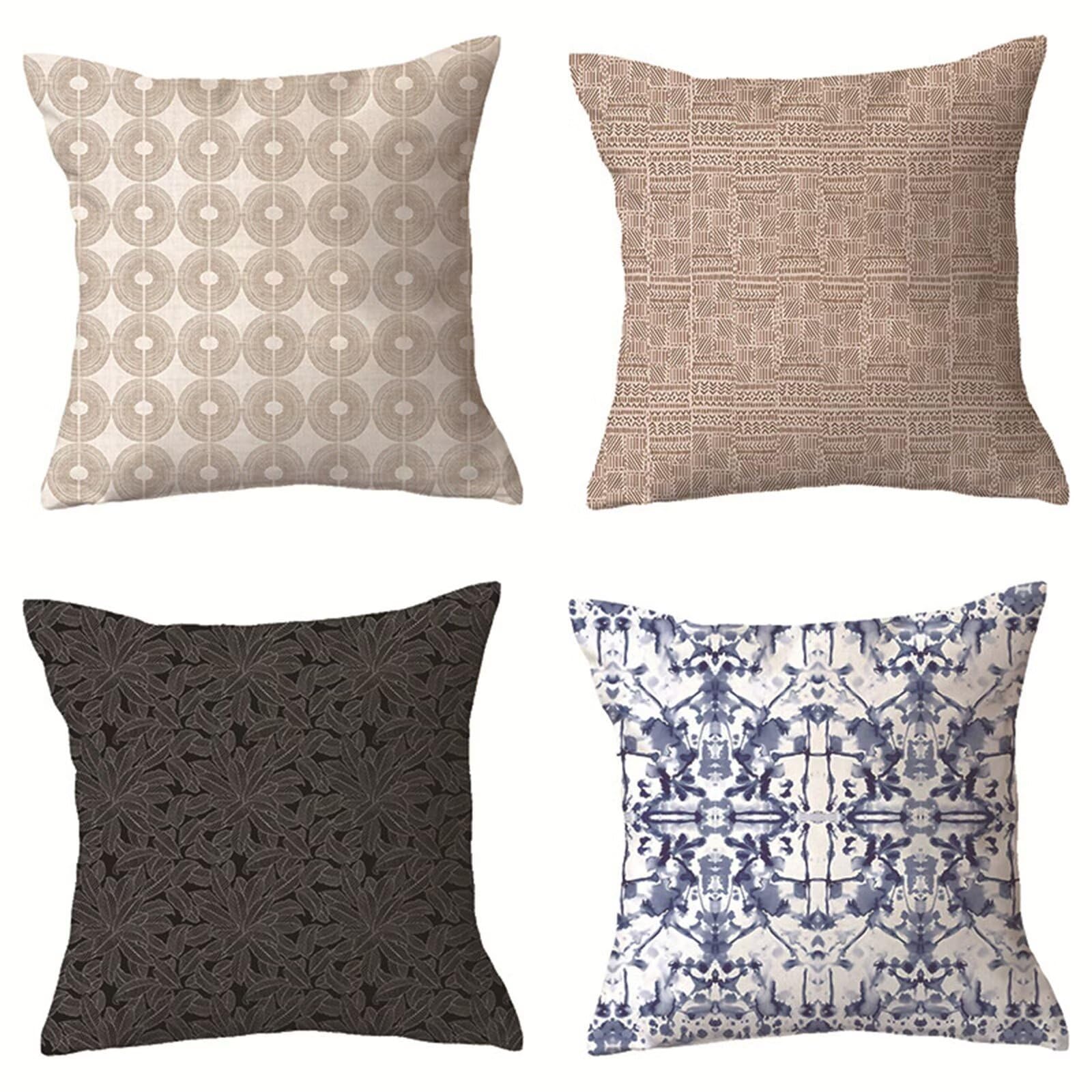 Housse de coussin imperméable 45x45 en tissu géométrique doux de qualité supérieure