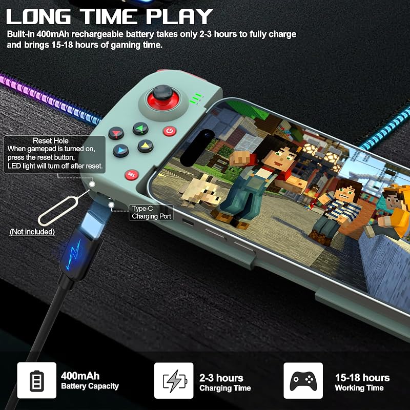 arVin Wireless Gamepad iPhone iPad Samsung Galaxy MFi játékvezérlő programozható gombokkal