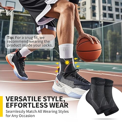 Vista 20 de CAMBIVO 1 par de tobilleras para hombres y mujeres, calcetines de compresión de tobillo para dolor de pies, uso diario, fitness, trabajo, alivio