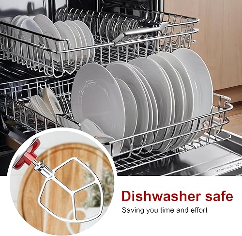 Miniatura 6 de Batidor plano de paleta de acero inoxidable para ayuda de cocina de 5 cuartos Plus y 6 cuartos de galón, soporte de elevación, accesorios de ayuda