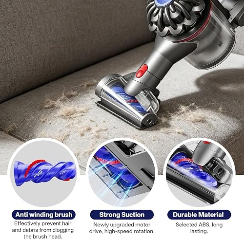 TopWeb Mini Brosse Turbine sans Cheveux Compatible avec V7 V8 V10 V11 V15 SV10 SV11 SV12 SV14 Aspirateurs, Idéal pour Nettoyer Les Canapés Paniers de Vos Animaux Matelas Escaliers - 4
