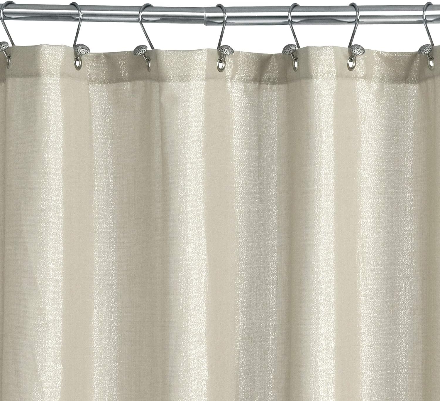 ALYVIA SPRING Glitter Fabric Shower Curtain with Sparkles for Bathroom - 71x72, Linen