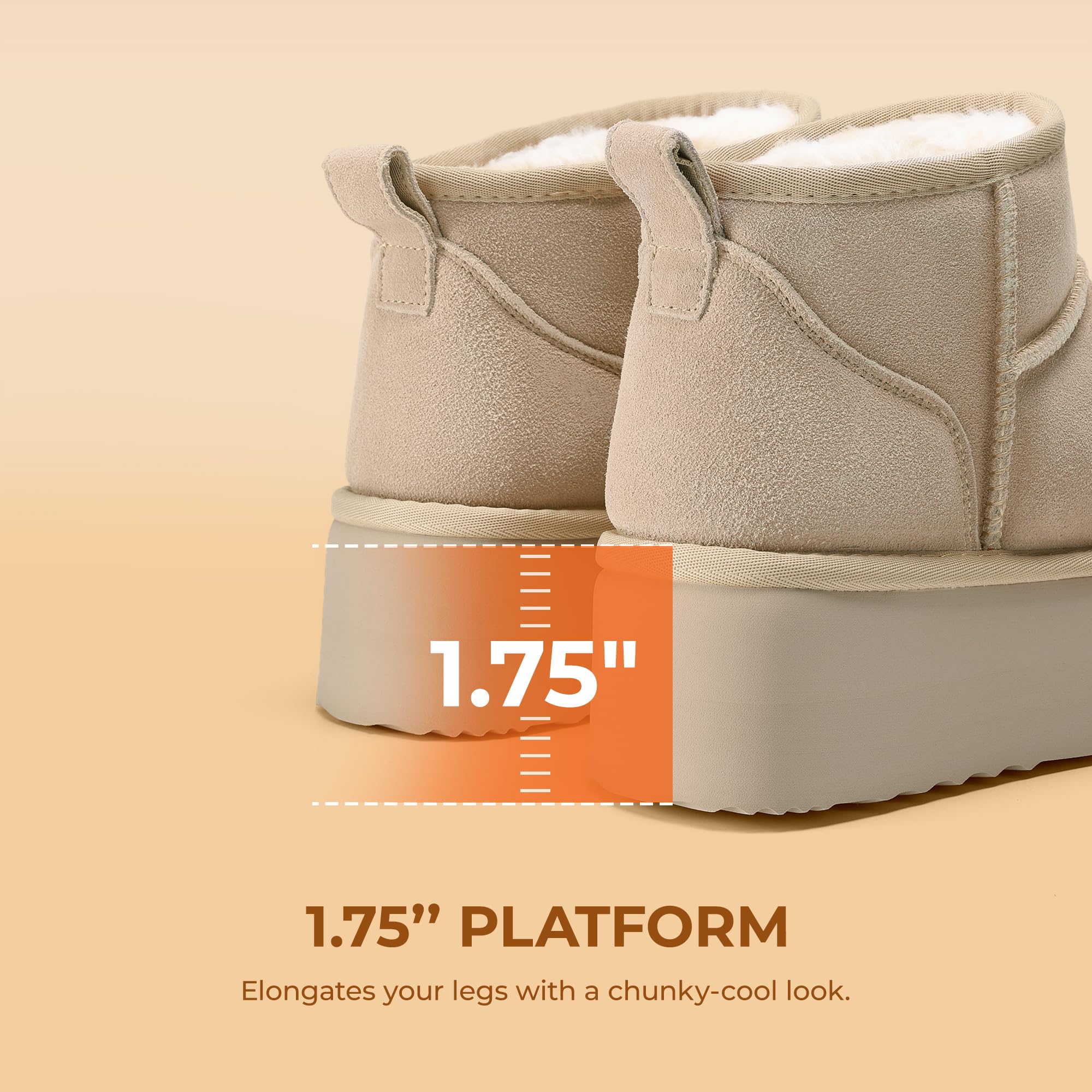 DREAM PAIRS FuzzyClassic Mini Stivale con Piattaforma Stivali da Neve Invernali Donna Stivali con Durevole Caldo Impermeabile Neve Stivale da Donna