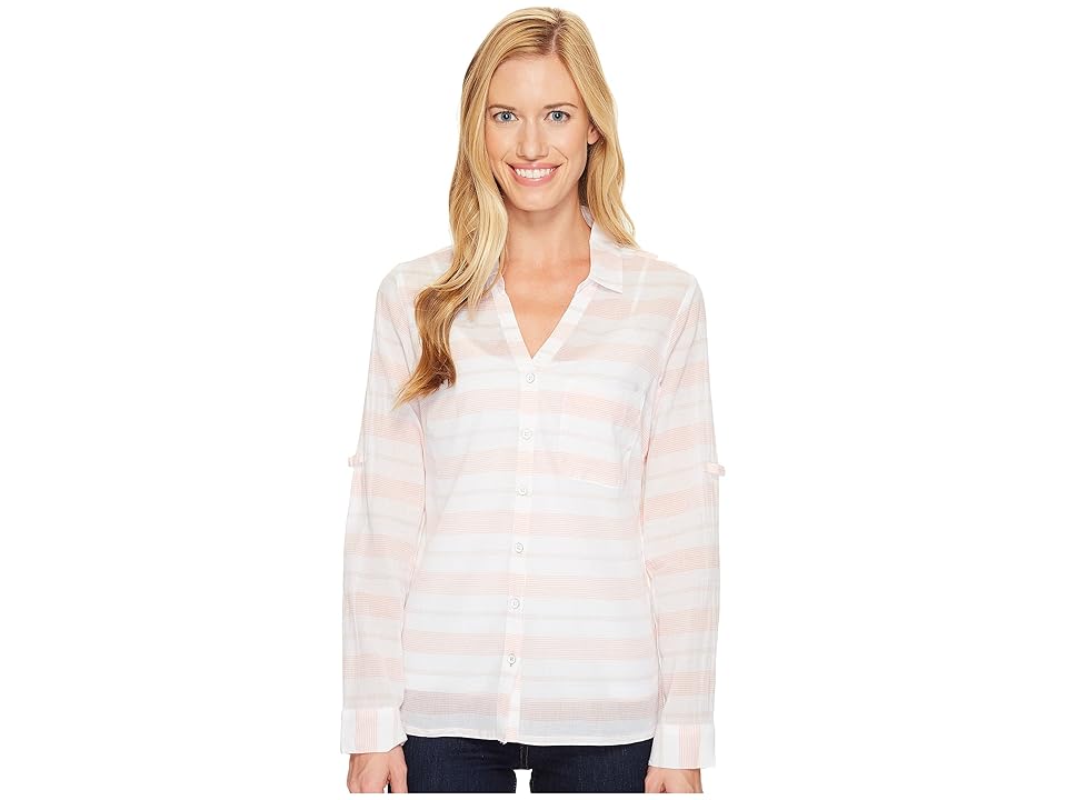 

Columbia Early Tidetm Long Sleeve Shirt (Lychee Stripe) Women's Long Sleeve Pullover