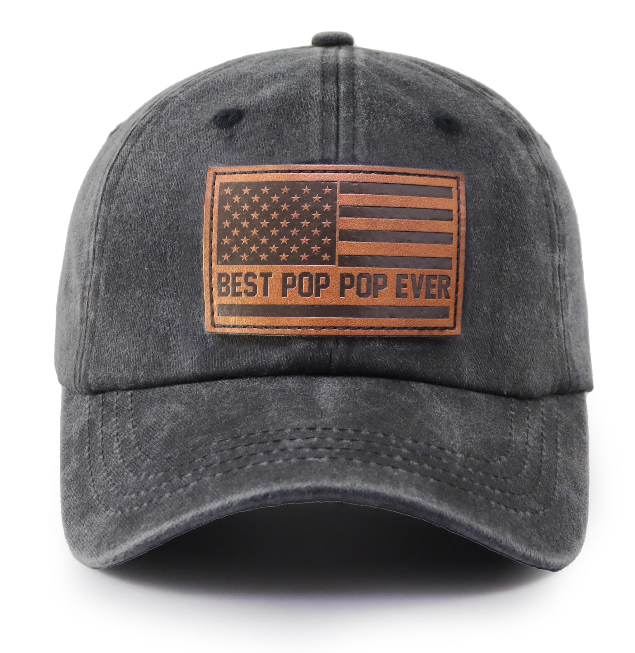 Best Dad Ever American Flag Hat,Adjustable Cotton Embroidered Fathers Day Birthday Gifts for Papa Baseball Cap