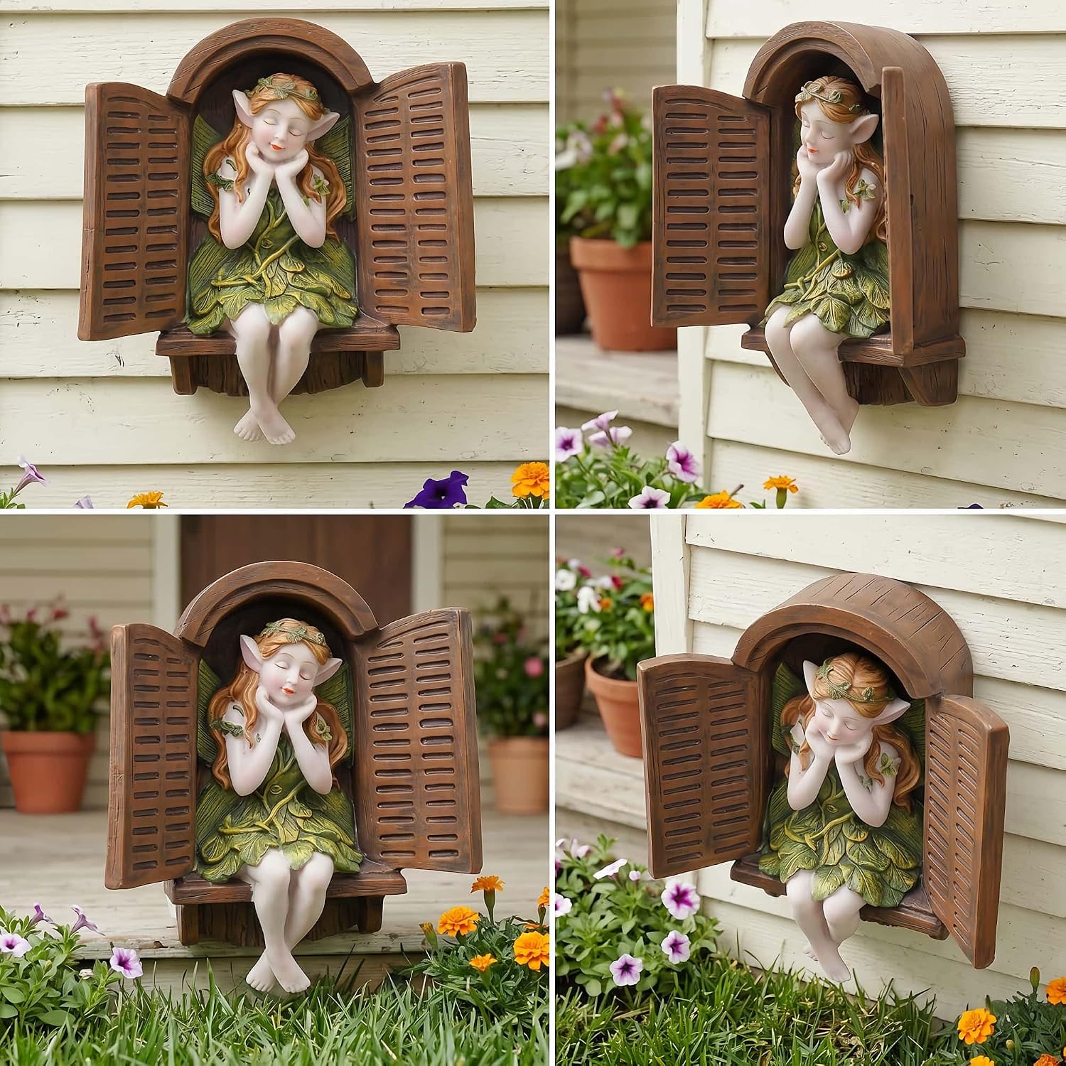 Realistic Fairy Sculpture - Angel Garden Statue | Durable Resin Porch Decorations & Yard Ornaments | Enchanting Outdoor Sculptures & Statues for Garden Lovers