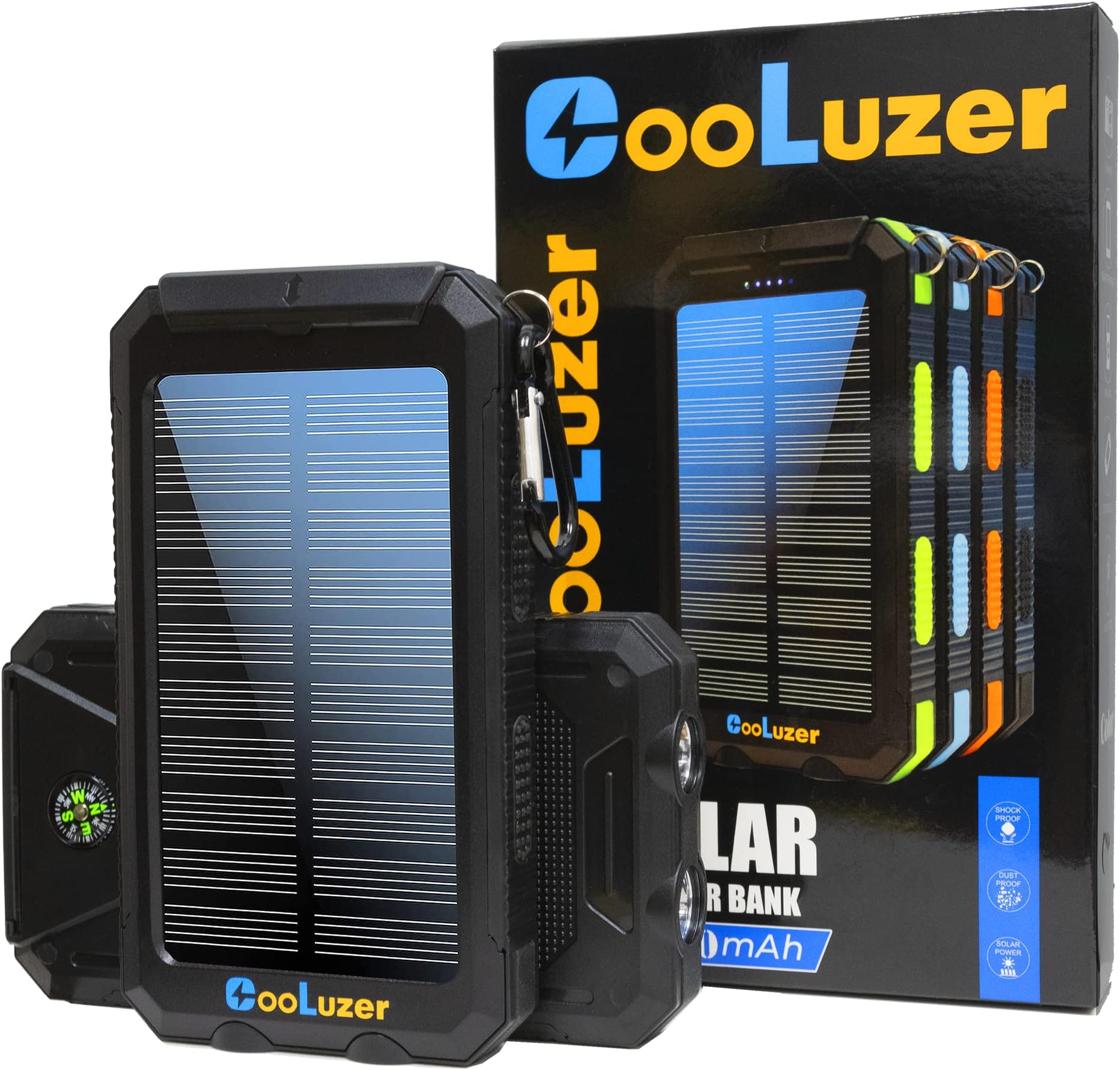 Solar Charger Power Bank 36800mah with 18W PD 5V*3.1A Fast Charging, QC3.0 Portable Charger Solar Power Bank,IP67 Waterproof Camping Gear Accessory for Outdoor (Black)