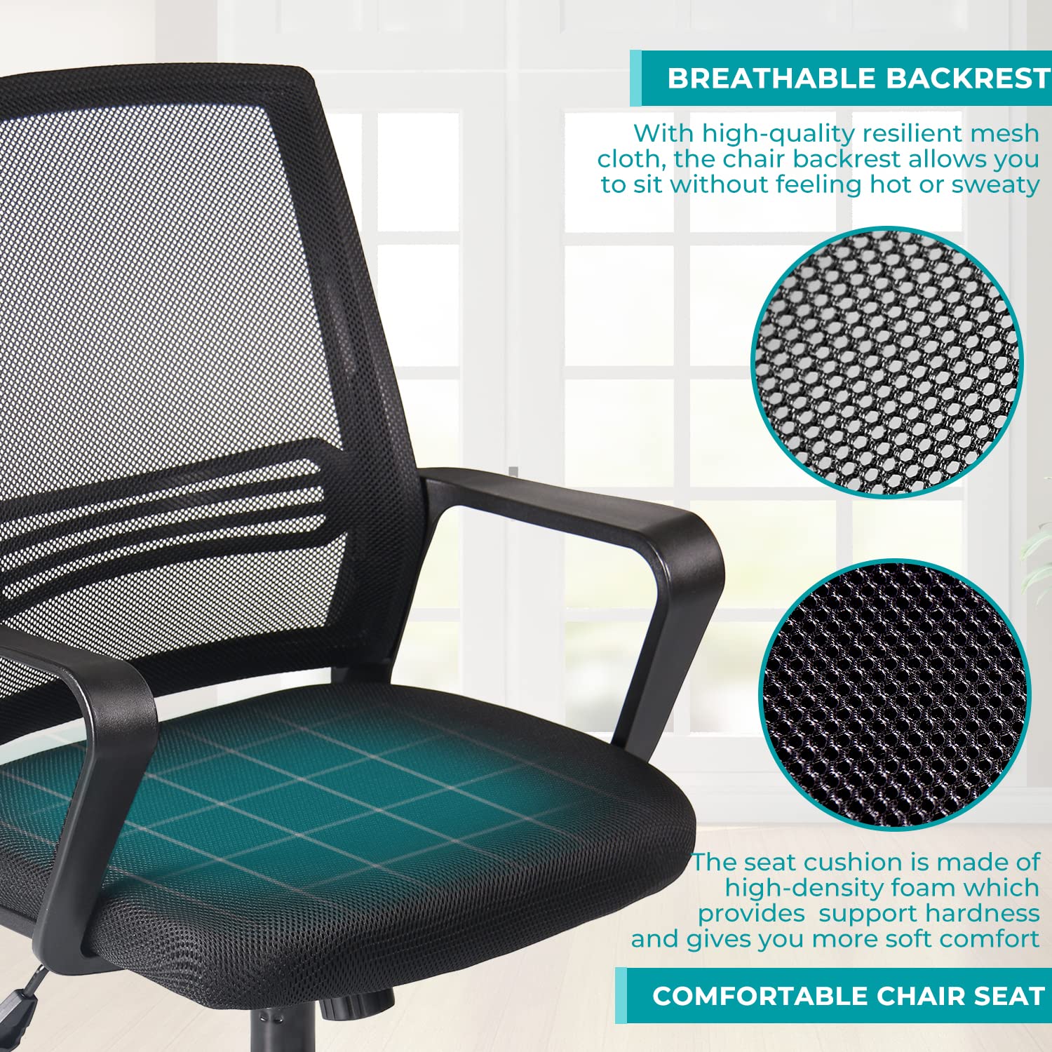 Sedia Ufficio Ergonomica In Rete Con Braccioli Ribaltabili - Schienale Alto, Supporto Lombare, Inclinabile, Base Metallica, Portata 136kg - 3