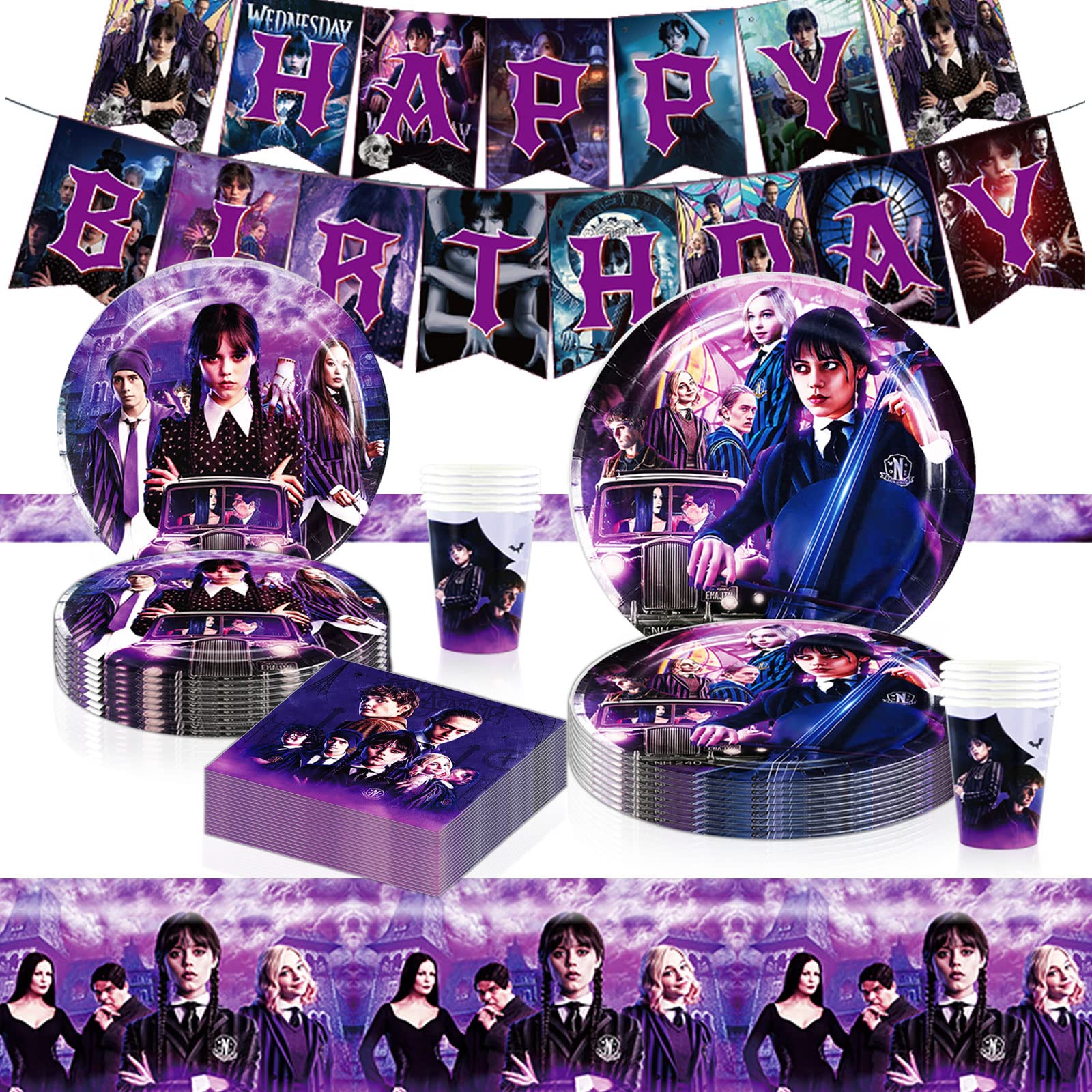 52 Pcs Partygeschirr Kindergeburtstag, Pappteller Und