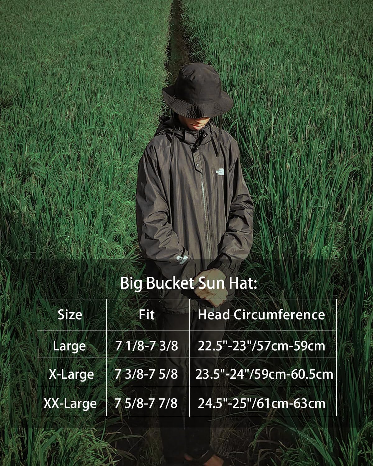 Feng Shui， L/XL/XX-Large Sombreros De Cubo De Secado Rápido,Sombrero De Pesca Grande UV/UPF 50,Sombrero para Caminar Al Aire Libre De Verano Ligero con Protección Solar De Gran Tamaño